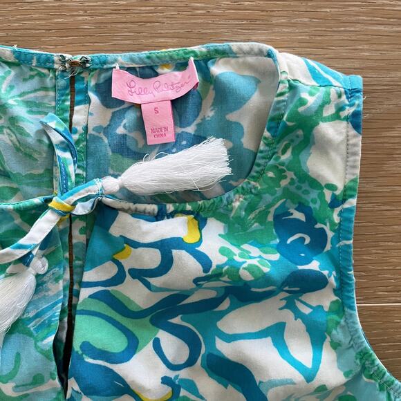 Lilly Pulitzer Tybee Sleeveless Shorts Romper Resort White In A Pinch - Picture 4 of 7